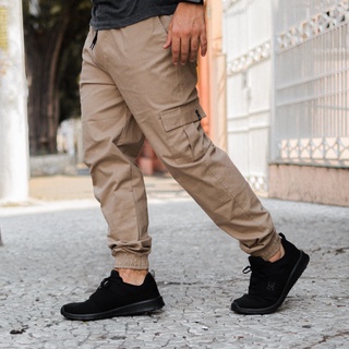 Calça Jogger Cargo de Moletom W2 Cinza Masculina