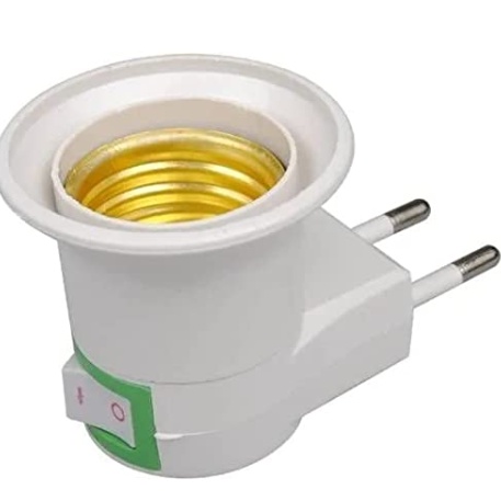 soquete bocal E27 adaptador lâmpada tomada botão chave
