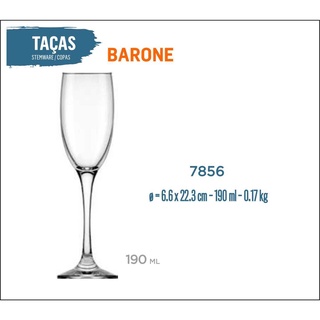 06 Taças Barone 190ml - Champanhe Espumante Frisante