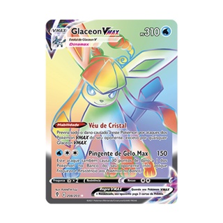 Carta Pokémon Glaceon Vmax Rainbow Céus Em Evolução