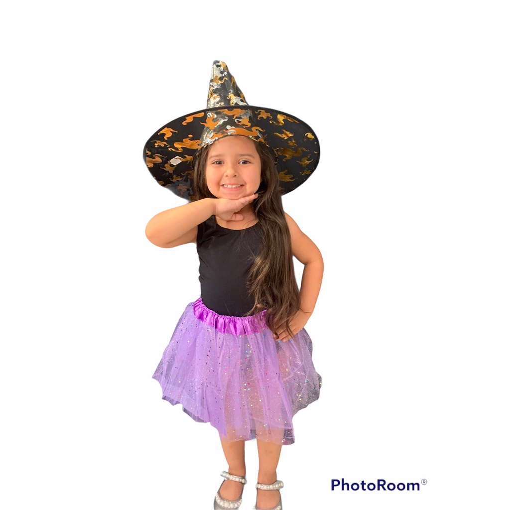 Fantasia Infantil Bruxinha Barata Halloween Dia Das Bruxas Kit Saia e  Chapeu Lindo Presente Barato Dia das Crianças Luxo - Meimi Amores -  Fantasias para Crianças - Magazine Luiza