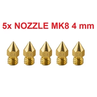 5x Bico Nozzle 0.4 mm para Impressora 3D MK8 Ender 3 Hot End