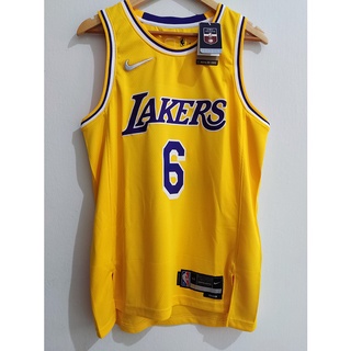 Regata Nike LeBron James Lakers 6 Edition 2022 Amarela Roxo