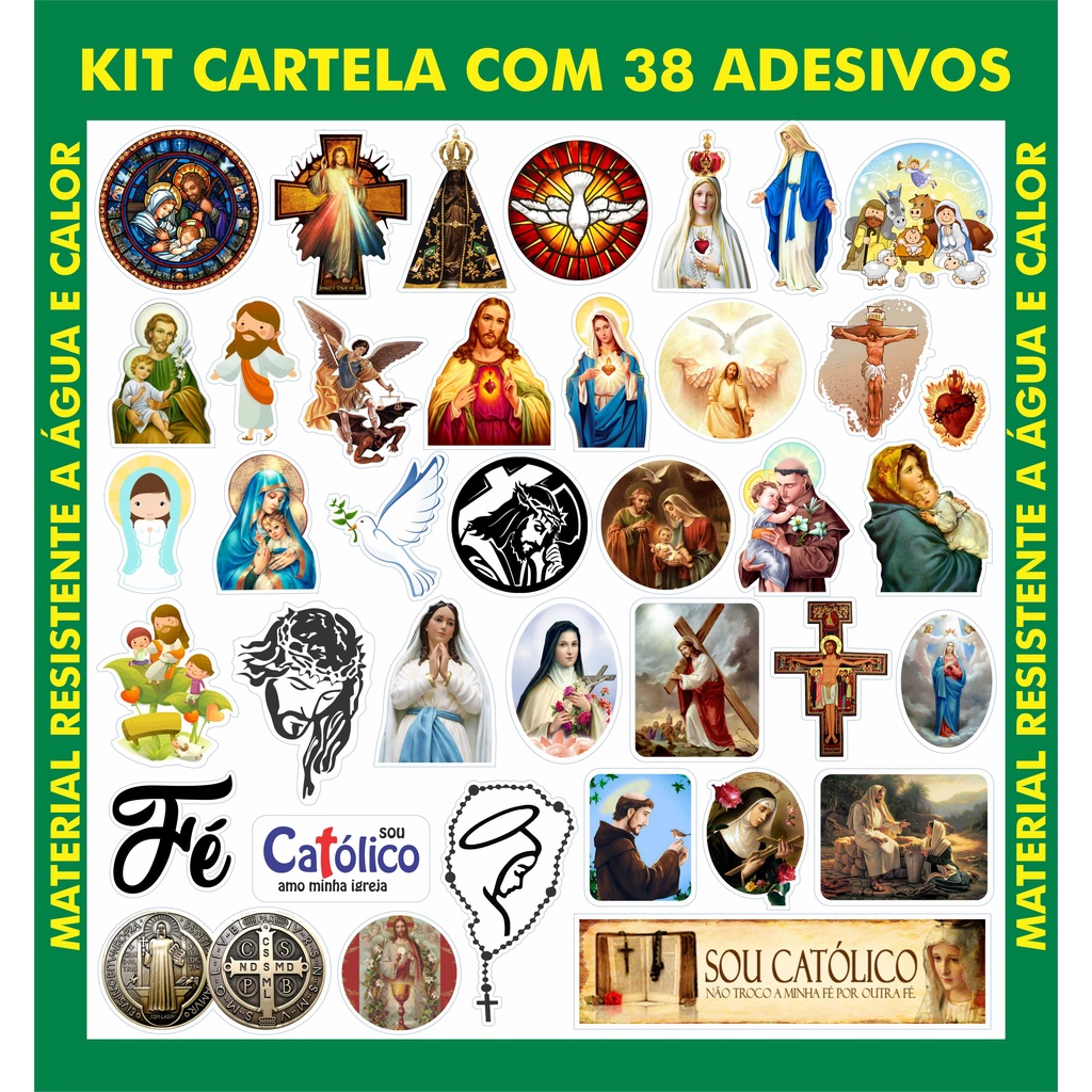 Kit Cartela De Adesivos C Adesivos Religiosos Adesivos Para Bike