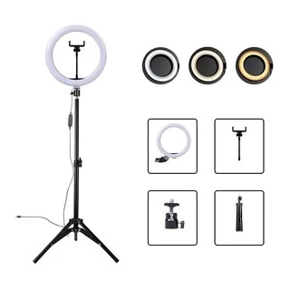 Ring Light Led Iluminador 26cm 10 Polegadas Completo 2,1m Tripé 210cm