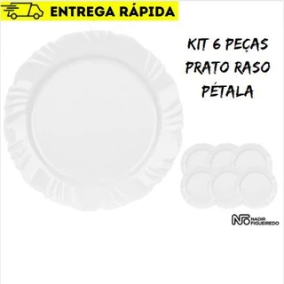 Kit 6 Pratos Rasos Pétala Opaline - Nadir Figueiredo