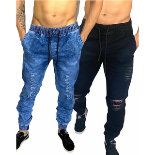 Calça jeans best sale preta jogger