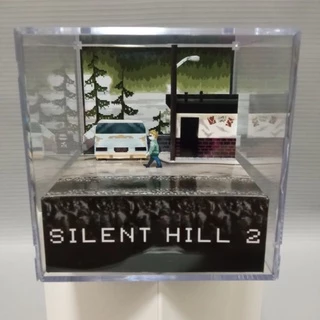 Cubo Diorama Silent Hill 2 em Pixel Art