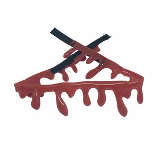 Colar Simular Sangue no Pescoço Vermelho Fantasia Halloween Cosplay Dia das Bruxas