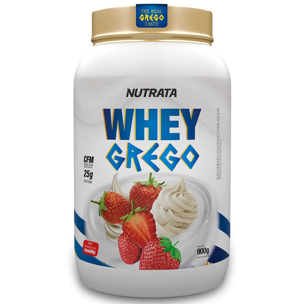 Whey Grego – Morango com Chantilly – 900g – Nutrata