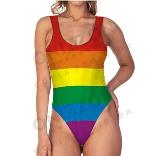 Body Feminino Arco iris Listrado Colorido Body Regata Lgbt Carnaval Balada Academia Fitness cosplay