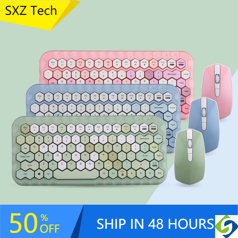 MOFII Mel 2.4g USB dongle bluetooth Teclado Sem Fio E mouse set prismatic keycap punk Verde plug and play