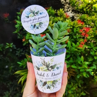 Rótulo + tag para mini suculentas (pote06) | 20 unidades | casamento