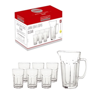 Conjunto de Jarras com 6 Copos Clear CJPS-075TR Hauskraft