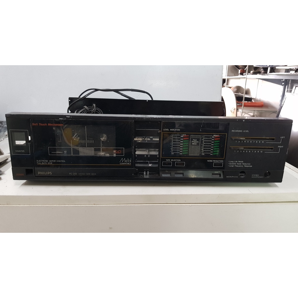 Tape Deck Philips PC 310 Stereo no estado Para consertar ou aproveitar peças Pl4390