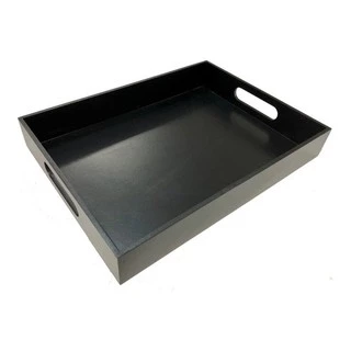 Bandeja Reta 40x30 Grande Preta Madeira Mdf