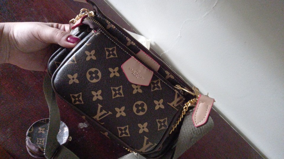 100% original autêntica bolsa Louis Vuitton feminina 3 em 1 bolsa  transversal M44813 - Escorrega o Preço