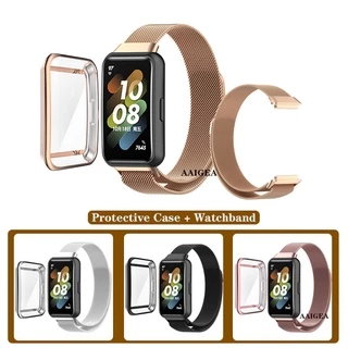Capa Com Alça De Aço Inoxidável Metal Para Huawei Band 7