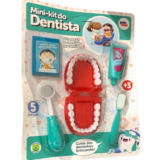 Maleta Kit Dentista Infantil Dentista 4 Peças Rosa Pakitoys :  : Brinquedos e Jogos
