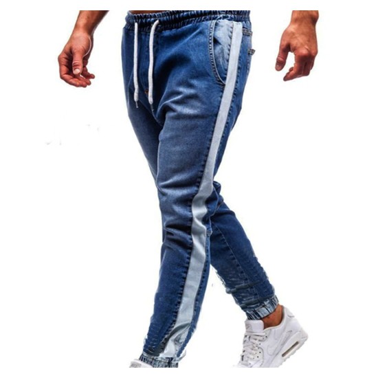 Calça masculina store com listra lateral