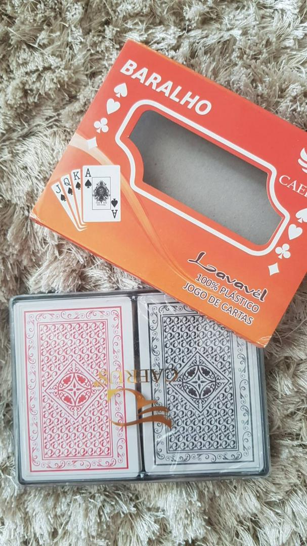 Jogo de Cartas Plásticas Estojo c/2 Baralho para Buraco Truco Tranca  Desliza Fácil Naipe Grande - AliExpress