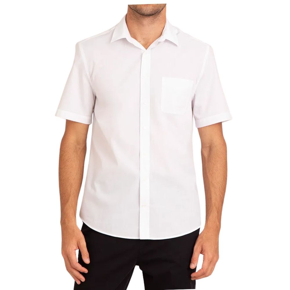 Camisa Social Masculina Manga Curta Com Bolso Blusa Camiseta Luxo Moda