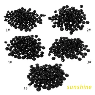 100x Preto Botão Haste Costura Camisa Olho Boneca Artesanato 9 / 10 / 11.5 / 12.5 / 15mm