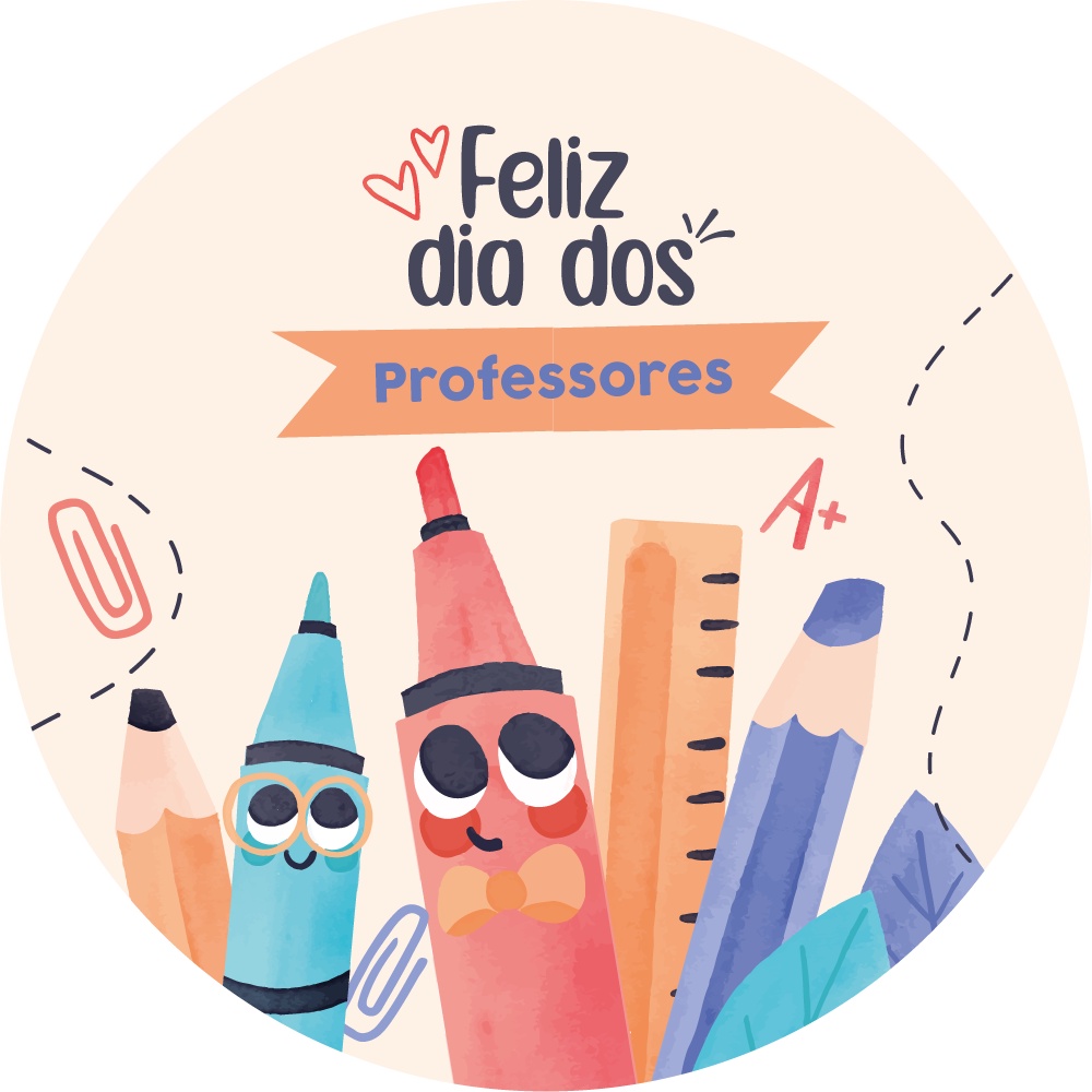 Tag dia dos Professores - Redonda 5cm - 50/100 unidades | Shopee Brasil
