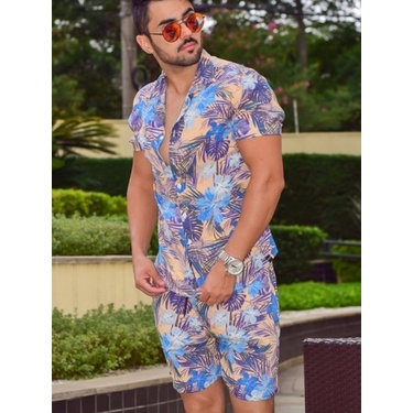 Conjunto de best sale roupa masculino florido