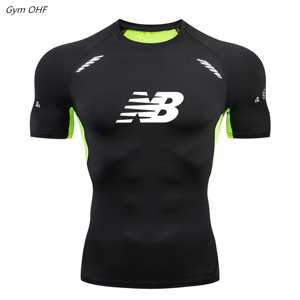 Homens Camisa fitness Treinamento Compressão Camisas Homem rashguard Ginástica Corrida jogging