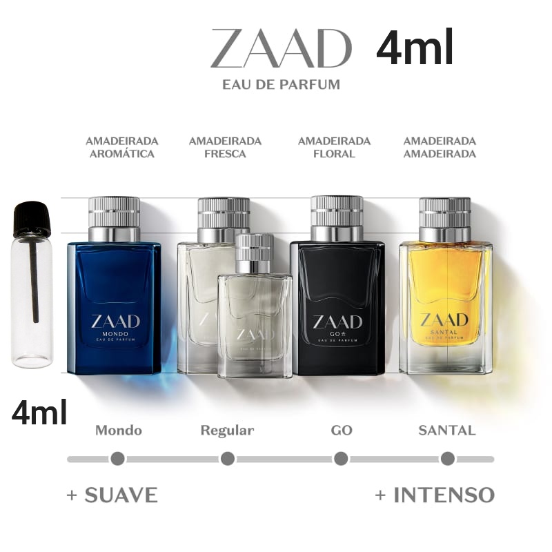 Zaad Eau de Parfum 4ml e 1ml à Fragrâncias à escolher: