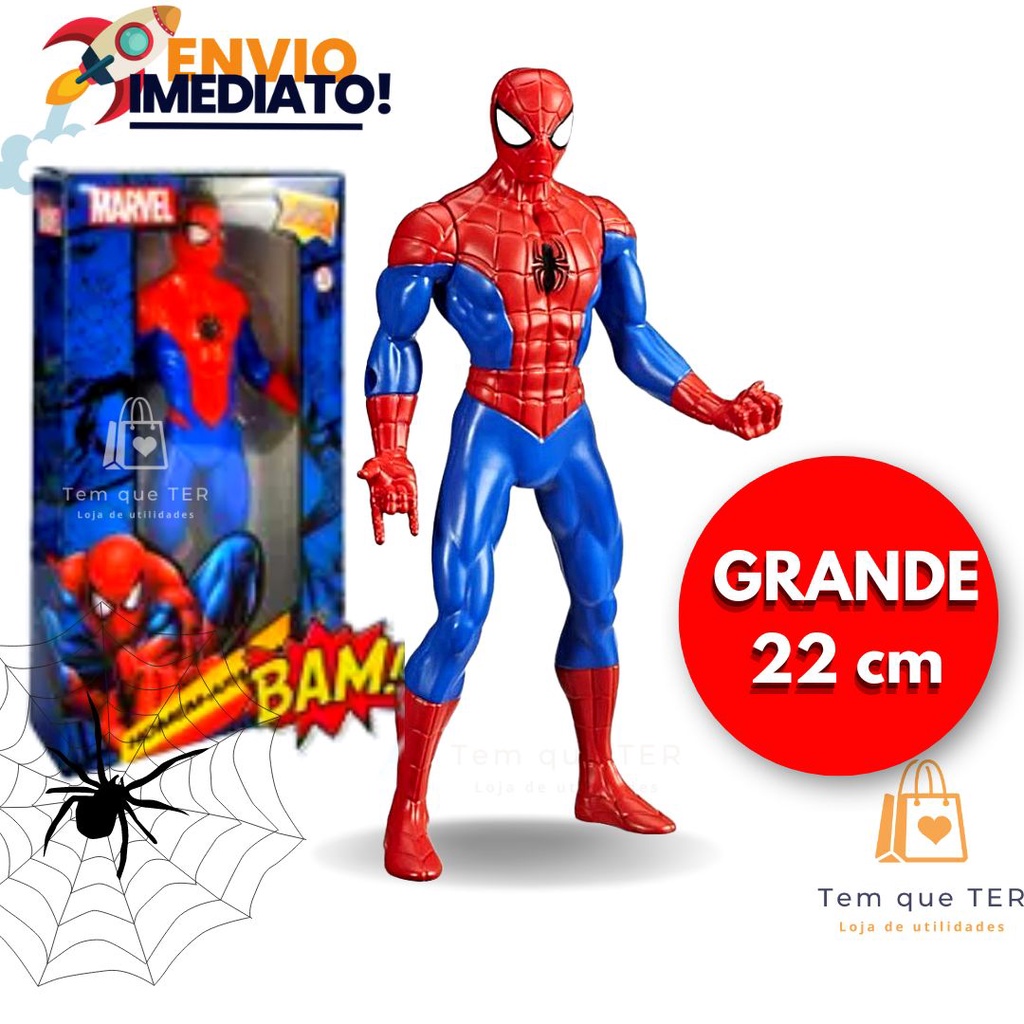 Homem Aranha Boneco Brinquedo Vingadores Articulado Grande 22 Cm ...