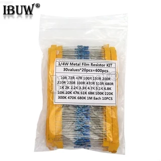 600pçs 1/4W 1 % 30 Valores * 20pçs kit Sortimento De Filme Metálico Conjunto De Eletrônico diy resistor