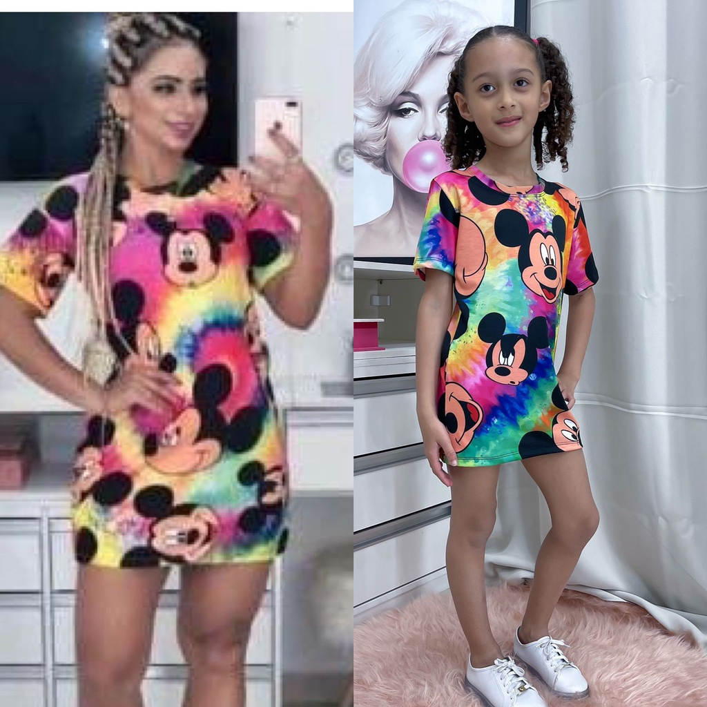 Vestido mae e filha sales estampado