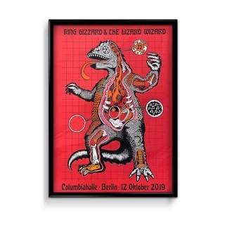 Quadro Decorativo King Gizzard & The Lizard Wizzard anatomia tamanho 60x40cm com Moldura