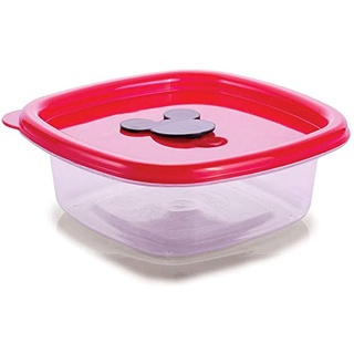 Pote de Plástico Quadrado 400 ml com Válvula Clic Mickey