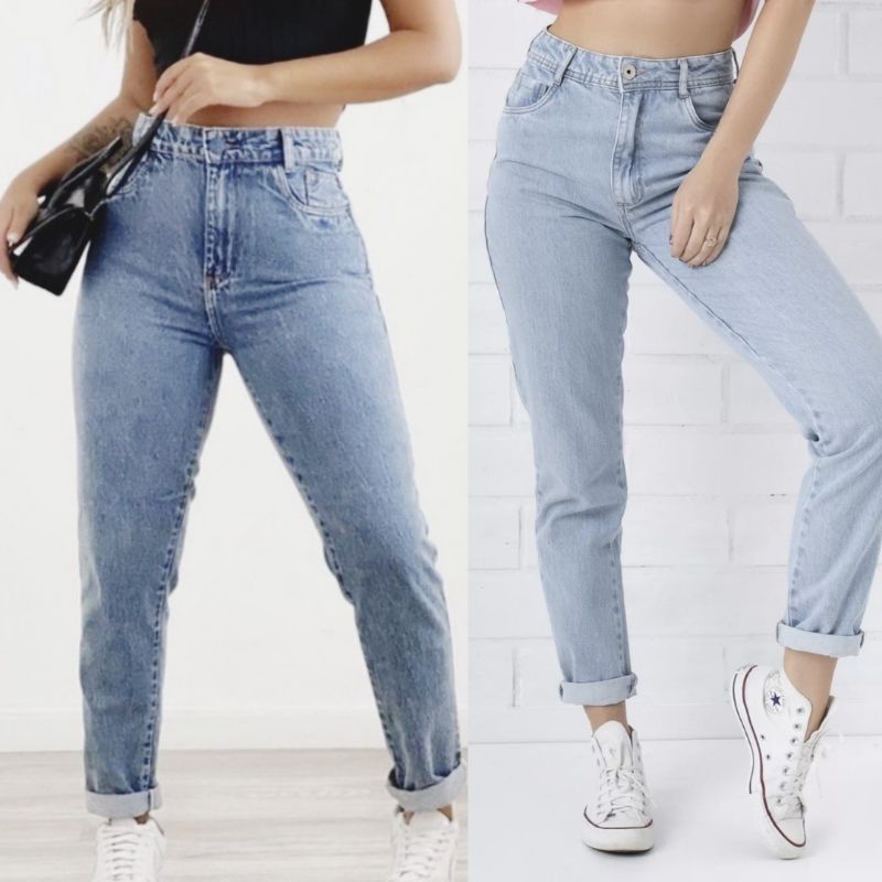 Calça jeans tecido sales grosso feminina