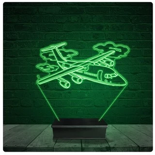 Luminária Abajur Acrílico Led - Avião nas nuvens