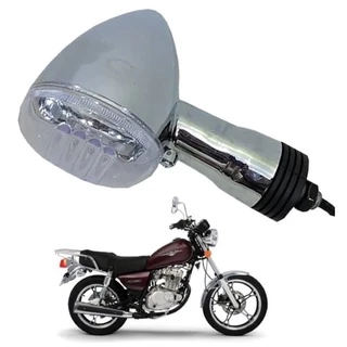 Pisca Seta Sinaleira Dianteira Cromada Lente Cristal Suzuki Intruder 125 2002 A 2016