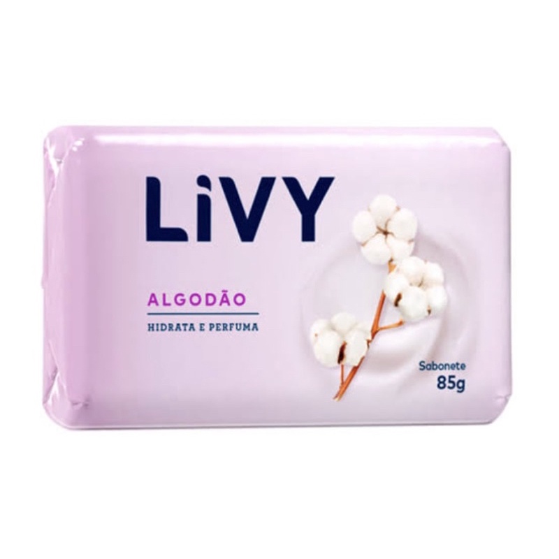 Sabonete Sabão em barra Livy Algodão Hidrata e Perfuma 85g | Shopee Brasil