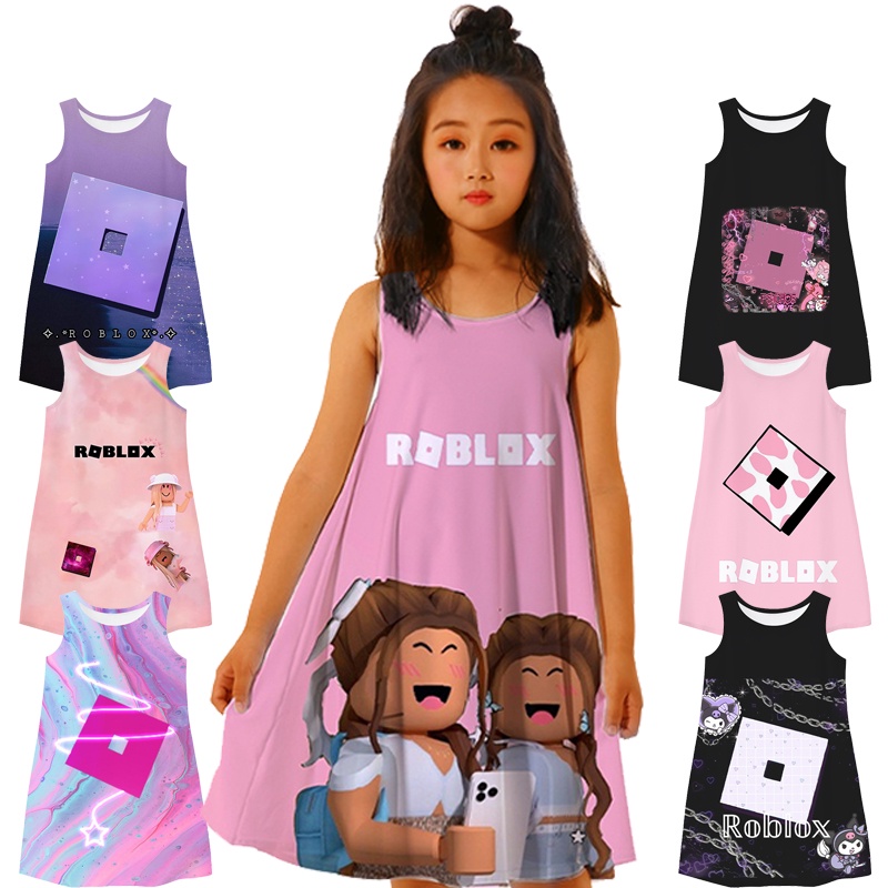 YAYA * T-Shirt De Jogo Roblox Infantil Roupas De Desenho Animado Meninas  Manga Curta