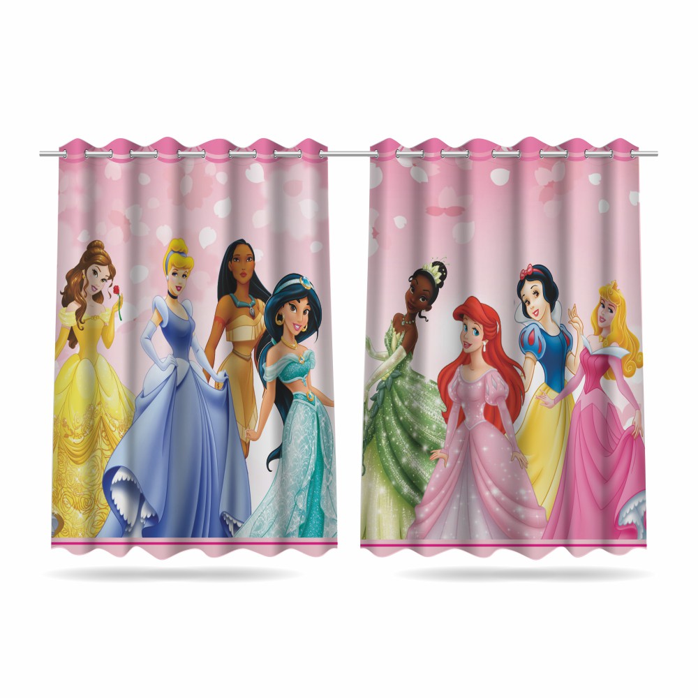 Cortina Infantil Princesas Disney 2,60x1,50 - Tecido Premium