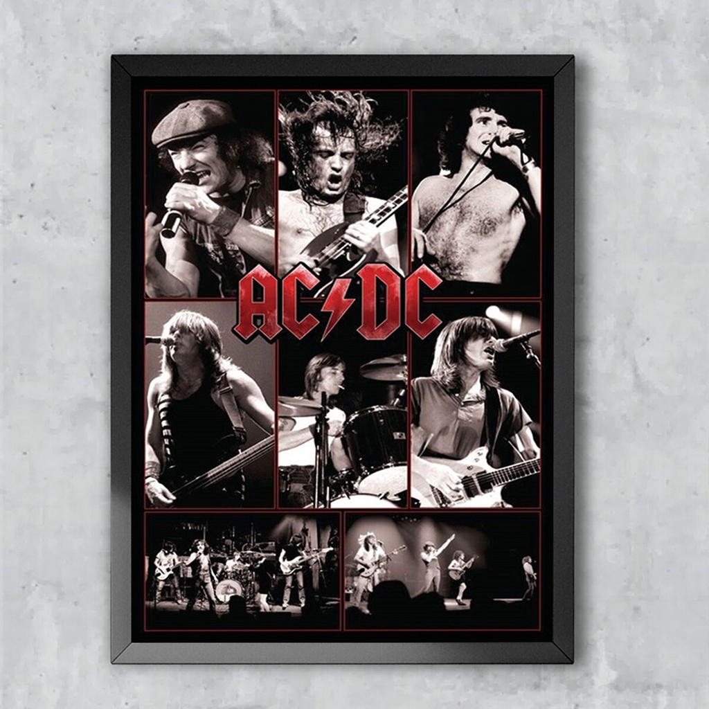 Quadro decorativo Poster Acdc Banda Famosa Rock Para sala quarto ...