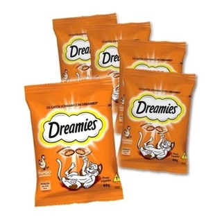 Petiscos Dreamies Frango Para Gato Combo C/ 5 Unidades