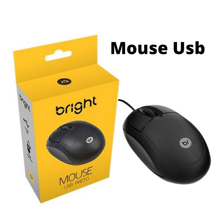 Mouse Usb Optico Preto Bright | Shopee Brasil