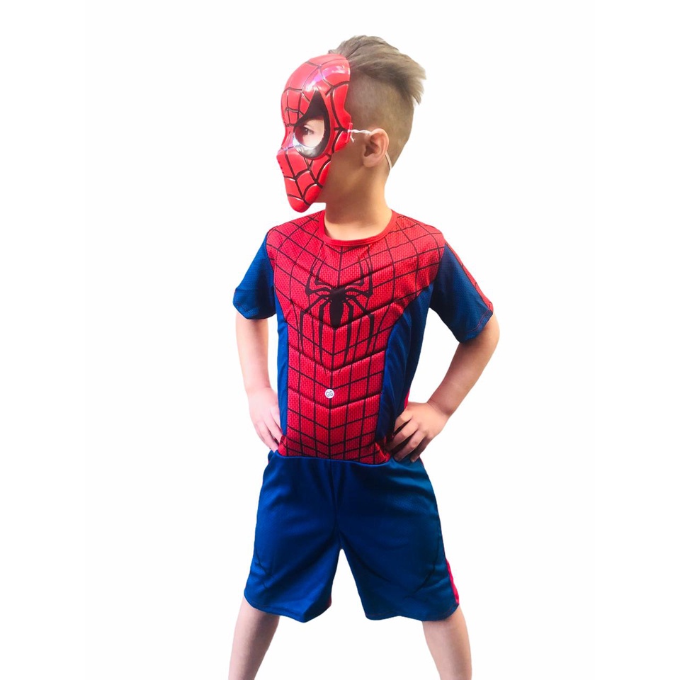 Fantasia Do Homem Aranha C\ Enchimento Curto Roupa Infantil | Shopee Brasil