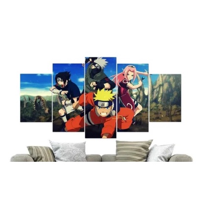 Kit Quadro Naruto Clássico Time 7 Mangá 45x68