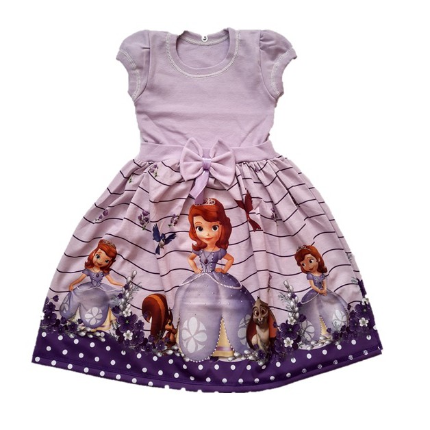 Vestido Infantil Princesa Sofia Malha - Fantasia Roupa Temática