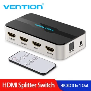 Venção HDMI Switch 3 Em 1 Saída 4K Hub Splitter Com Toslink Audio 3D 1080P Switcher IR Controle Remoto Suporta Para PS4 Xbox Apple TV Fire Stick Blu-Ray Player