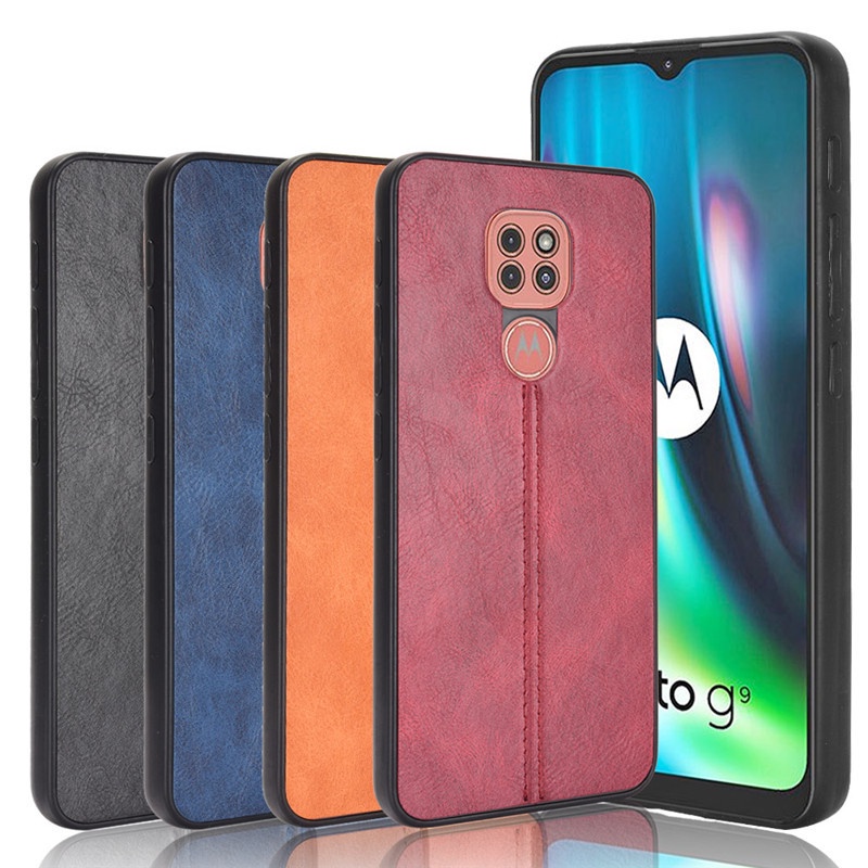 Capa De Couro Pu Resistente Com Linhas Anti Impacto Para Motorola Moto